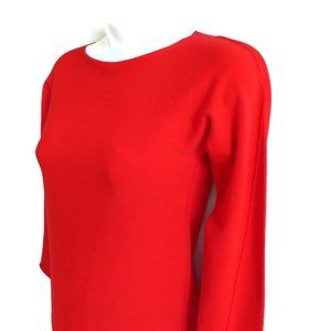 NEW DKNY Knit Sweater Pullover Top Boat Neck Fitted Red P XS